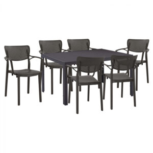 ΣΕΤ ΤΡΑΠΕΖΑΡΙΑΣ 7 ΤΜΧ ΤΡΑΠΕΖΙ ΓΚΡΙ 150X90 ΚΑΙ ΠΟΛΥΘΡΟΝΑ ΓΚΡΙ HM11530.01