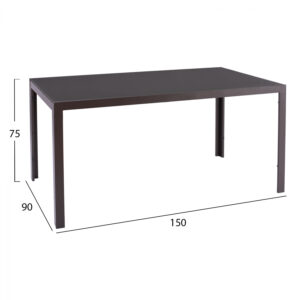 ΣΕΤ ΤΡΑΠΕΖΑΡΙΑΣ 7 ΤΜΧ ΤΡΑΠΕΖΙ ΚΑΦΕ 150X90 ΚΑΙ ΠΟΛΥΘΡΟΝΑ TEXTLINE ΚΑΦΕ HM11522.02 1