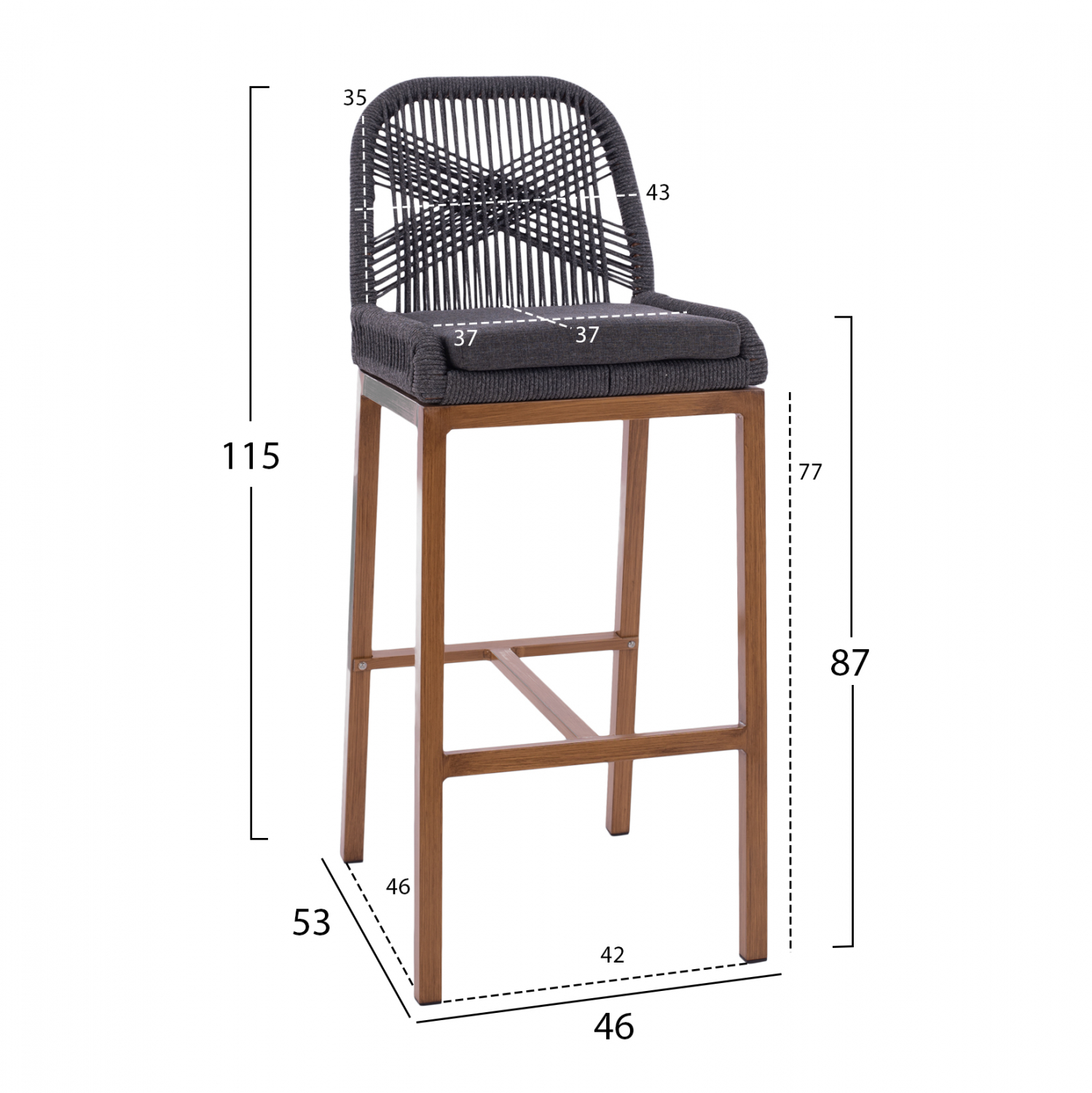 ΣΚΑΜΠΟ ΑΛΟΥΜΙΝΙΟΥ ΜΕ ΣΧΟΙΝΙ ΓΚΡΙ HM5791.02 46x53x115 εκ 1