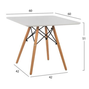 ΤΡΑΠΕΖΙ MINIMAL KID 60X60X51Yεκ. ΛΕΥΚΟ HM8452.01 1