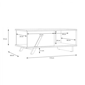 ΤΡΑΠΕΖΙ ΣΑΛΟΝΙΟΥ OTTO HM8815 ΣΤΑΧΤΙ ΜΑΥΡΟ 110x60x33 εκ 3