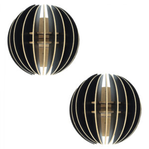 ΣΕΤ ΑΠΛΙΚΕΣ ΤΟΙΧΟΥ 2ΤΜΧ ΞΥΛΙΝΕΣ ΑΠΟ MDF ΜΑΥΡΟ HM7381.03 19