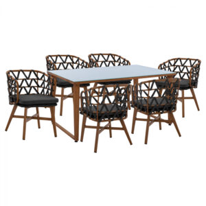 ΣΕΤ ΤΡΑΠΕΖΑΡΙΑ 7ΤΜΧ ΤΡΑΠΕΖΙ 160X90 & ΠΟΛΥΘΡΟΝΕΣ ΑΛΟΥΜΙΝΙΟΥ HM11445