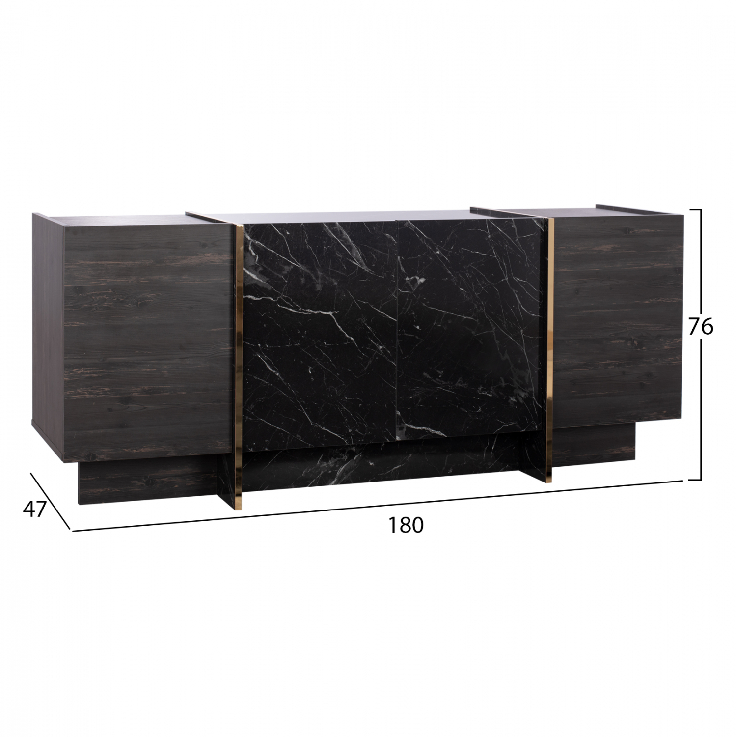 ΣΕΤ ΣΑΛΟΝΙΟΥ 3ΤΜΧ HM11662 ΜΑΥΡΟ ΜΕ ΕΦΕ ΜΑΡΜΑΡΟΥ - Image 5