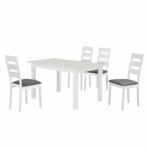 Ύφασμα Γκρι: Τραπέζι Επεκτεινόμενο + 4 Καρέκλες