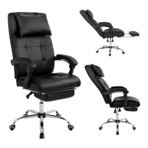 ΠΟΛΥΘΡΟΝΑ ΓΡΑΦΕΙΟΥ GAMING ΜΕ ΥΠΟΠΟΔΙΟ HM1057.01 SYNCHRO ΜΑΥΡΟ PU 64x74x134 εκ.