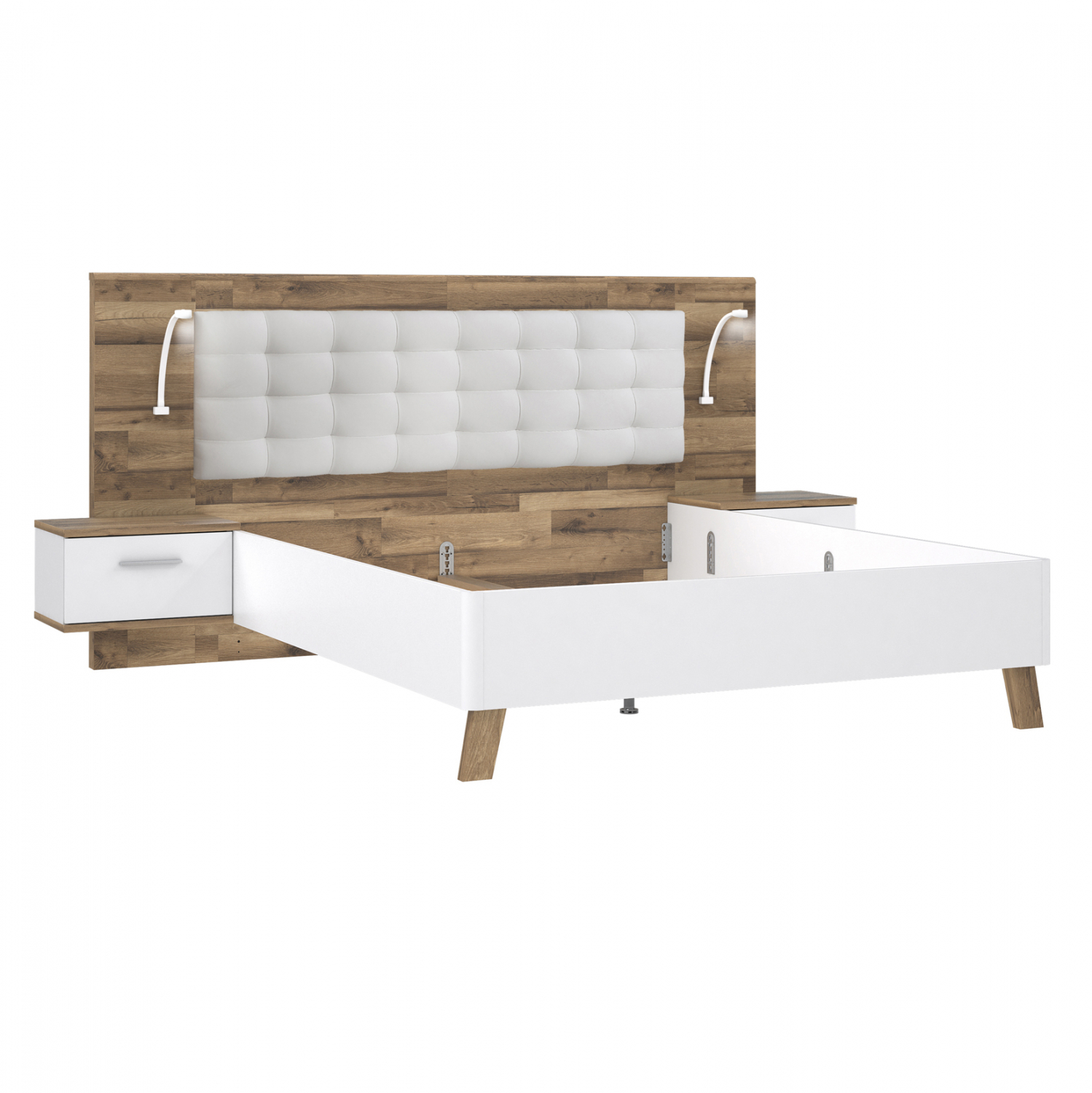 ΣΕΤ ΚΡΕΒΑΤΟΚΑΜΑΡΑΣ CALE HM8823 ΜΕ ΕΝΣΩΜΑΤΩΜΕΝΑ ΚΟΜΟΔΙΝΑ & LED ΓΙΑ ΣΤΡΩΜΑ 160Χ200 εκ. - Image 6