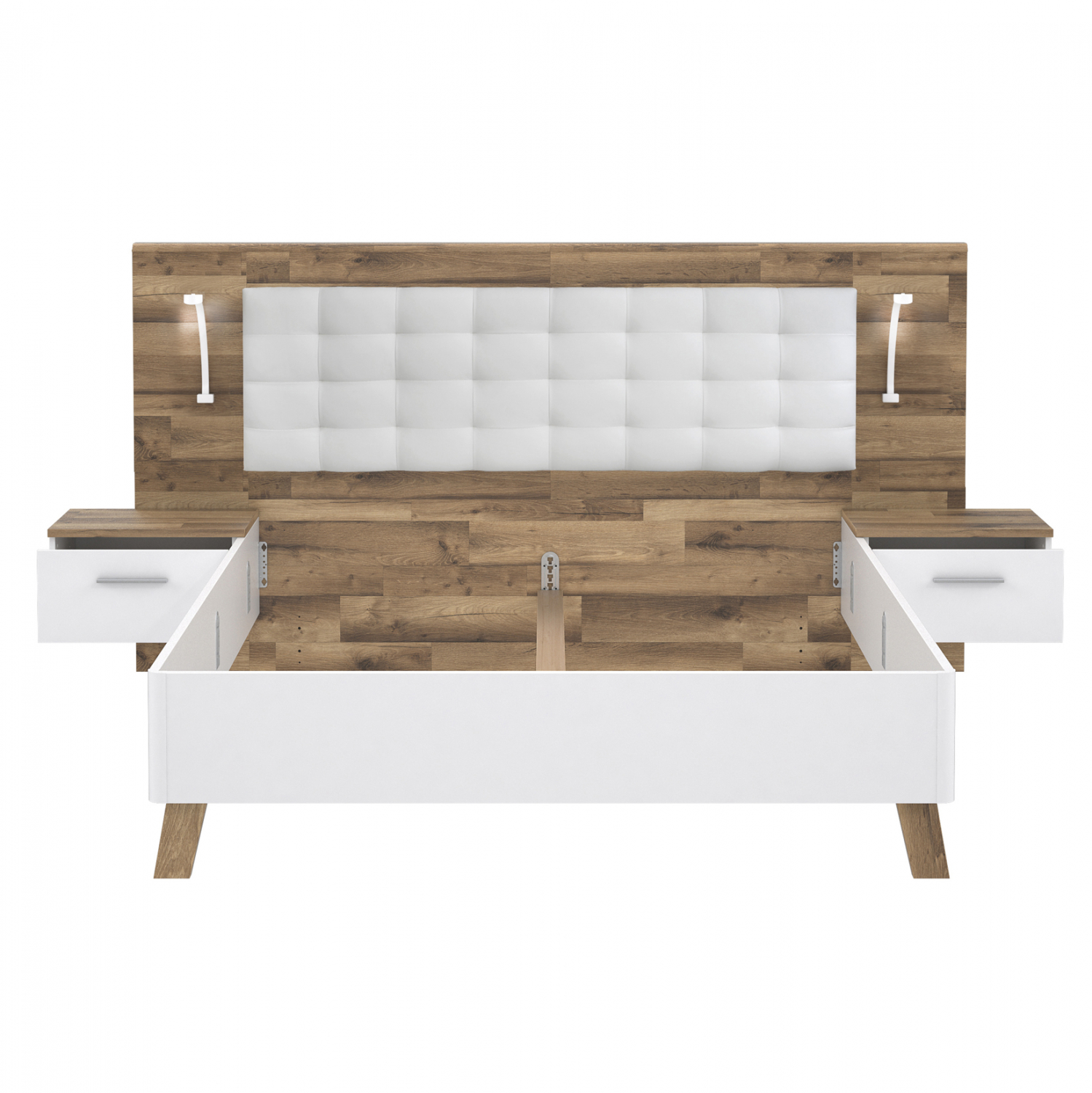 ΣΕΤ ΚΡΕΒΑΤΟΚΑΜΑΡΑΣ CALE HM8823 ΜΕ ΕΝΣΩΜΑΤΩΜΕΝΑ ΚΟΜΟΔΙΝΑ & LED ΓΙΑ ΣΤΡΩΜΑ 160Χ200 εκ. - Image 7