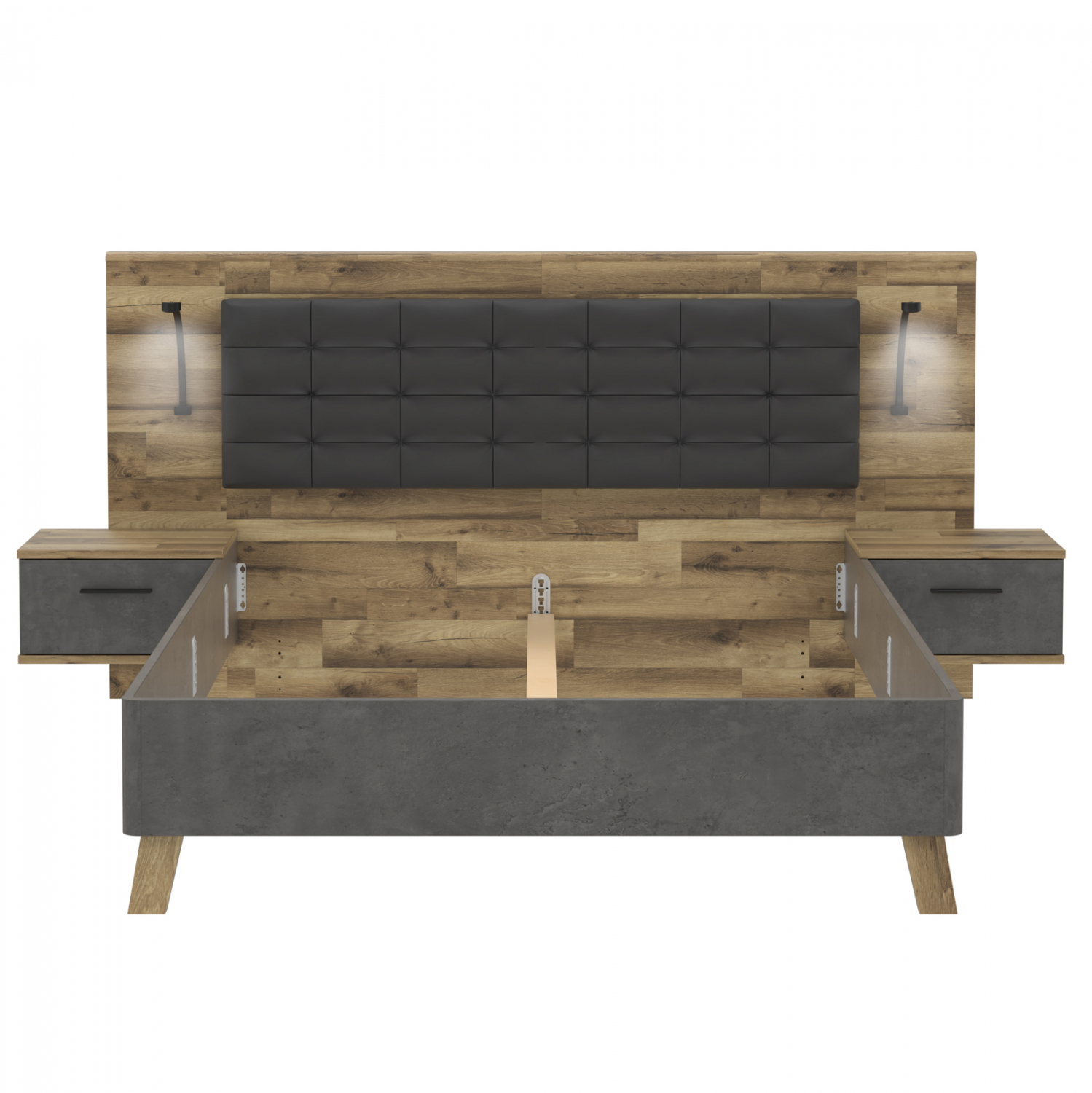 ΣΕΤ ΚΡΕΒΑΤΟΚΑΜΑΡΑΣ HAVEN HM8826 ΜΕ ΕΝΣΩΜΑΤΩΜΕΝΑ ΚΟΜΟΔΙΝΑ ΓΙΑ ΣΤΡΩΜΑ 160Χ200 εκ. - Image 6