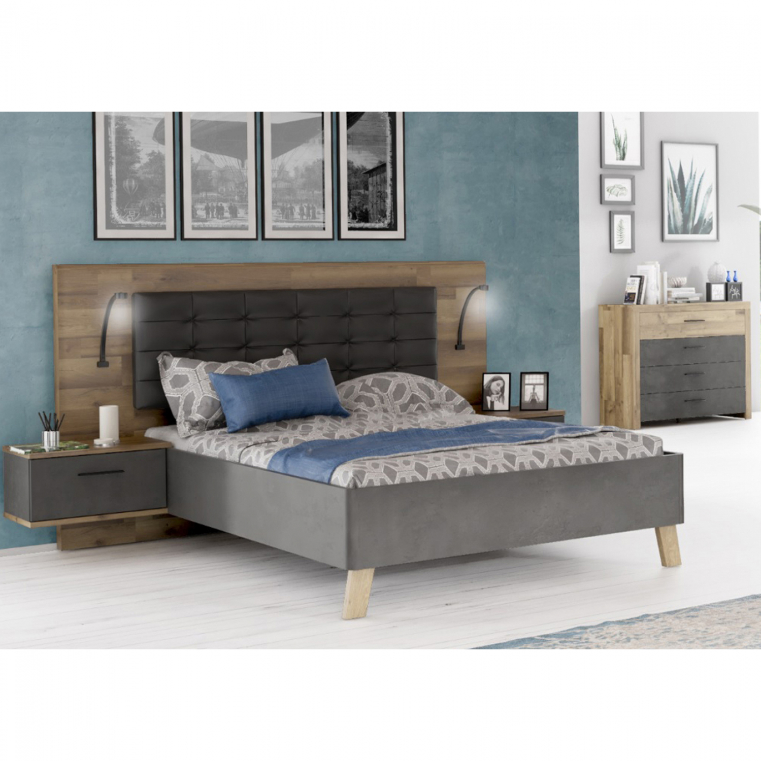 ΣΕΤ ΚΡΕΒΑΤΟΚΑΜΑΡΑΣ HAVEN HM8826 ΜΕ ΕΝΣΩΜΑΤΩΜΕΝΑ ΚΟΜΟΔΙΝΑ ΓΙΑ ΣΤΡΩΜΑ 160Χ200 εκ.