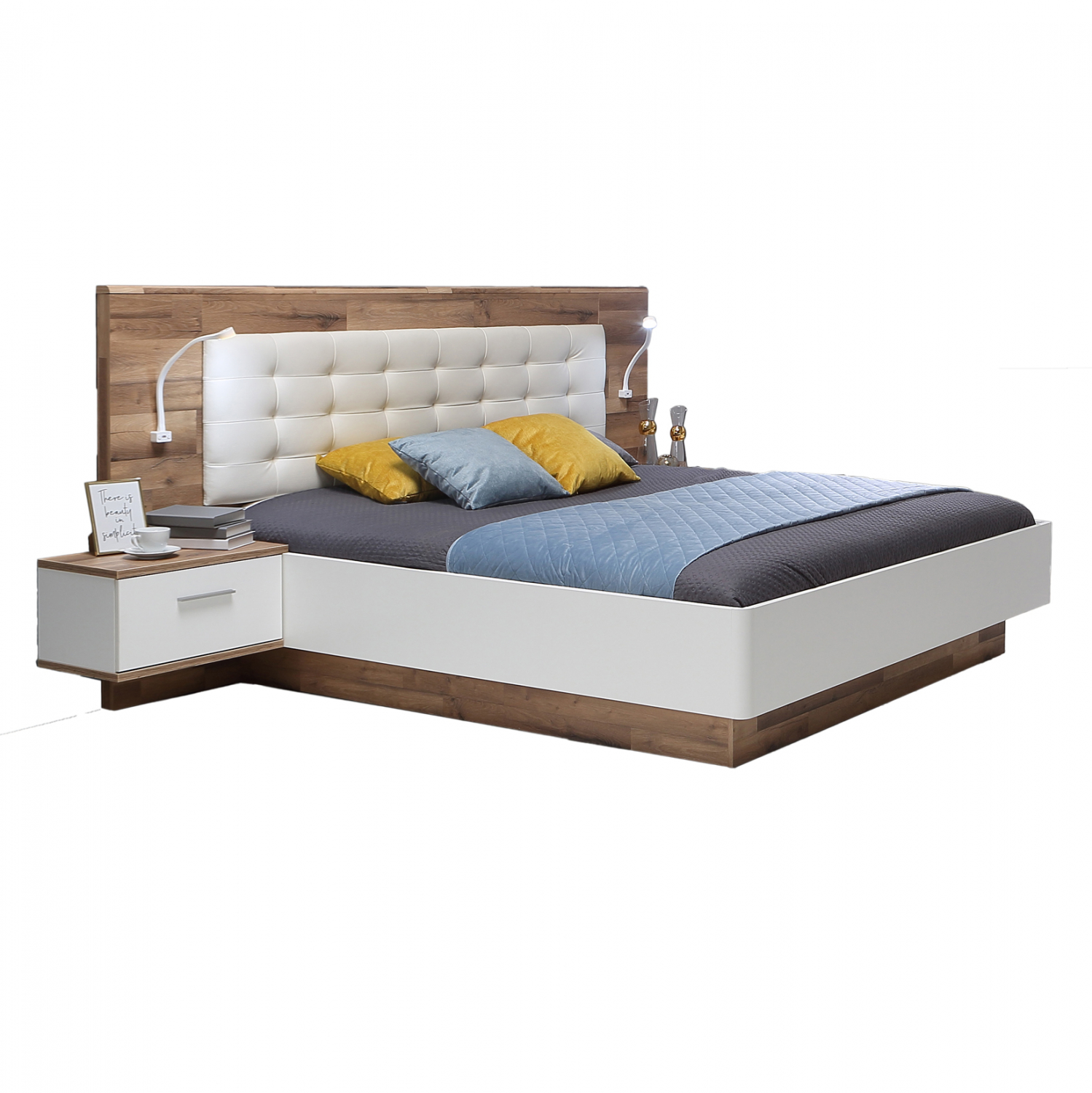 ΣΕΤ ΚΡΕΒΑΤΟΚΑΜΑΡΑΣ SEREN HM8807 ΜΕ ΕΝΣΩΜΑΤΩΜΕΝΑ ΚΟΜΟΔΙΝΑ ΓΙΑ ΣΤΡΩΜΑ 160Χ200 εκ. - Image 3