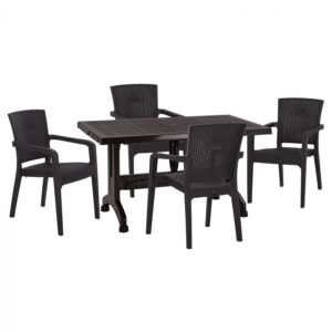 ΣΕΤ ΤΡΑΠΕΖΑΡΙΑΣ 5ΤΜΧ ΜΕ ΤΡΑΠ. 140Χ80 & ΠΟΛΥΘΡΟΝΕΣ ΠΟΛΥΠ/ΝΙΟΥ REC/LED ΚΑΦΕ HM10576.13