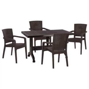 ΣΕΤ ΤΡΑΠΕΖΑΡΙΑΣ 5ΤΜΧ ΜΕ ΤΡΑΠΕΖΙ 120Χ70 & ΠΟΛΥΘΡΟΝΕΣ ΠΟΛΥΠΡΟΠΥΛΕΝΙΟΥ ΚΑΦΕ HM10580.03