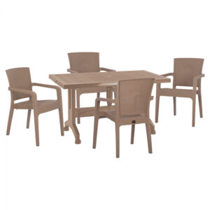 ΣΕΤ ΤΡΑΠΕΖΑΡΙΑΣ 5ΤΜΧ ΤΡΑΠ. 140Χ80 ΠΟΛ/ΝΕΣ ΠΟΛΥΠ/ΝΙΟΥ REC/LED ΚΑΠΟΥΤΣΙΝΟ HM10576.12