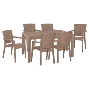 ΣΕΤ ΤΡΑΠΕΖΑΡΙΑΣ 7ΤΜΧ ΤΡΑΠ. 150Χ90 & ΠΟΛ/ΝΕΣ ΠΟΛΥΠ/ΝΙΟΥ REC/LED ΚΑΠΟΥΤΣΙΝΟ HM10612.12