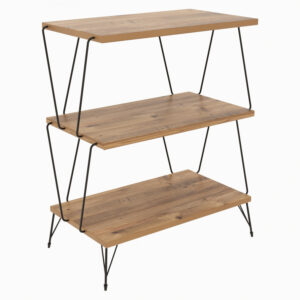 ΡΑΦΙΕΡΑ ΔΑΠΕΔΟΥ AURALINE ΜΕΛΑΜΙΝΗΣ HM9076.02 NATURAL WOOD 48x31x75Υ εκ.