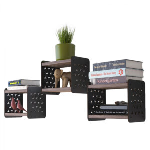 ΣΕΤ 3 ΡΑΦΙΑ ΤΟΙΧΟΥ-ΔΑΠΕΔΟΥ HM9254.01 ΚΑΡΥΔΙ-ΜΑΥΡΟ 26x18x22.5Υεκ.