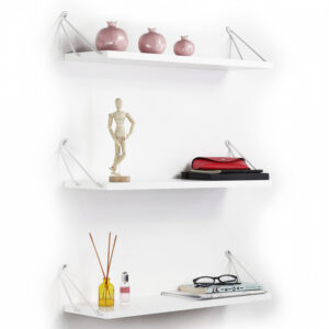 ΣΕΤ ΡΑΦΙΑ ΤΟΙΧΟΥ 3ΤΜΧ ΜΕΛΑΜΙΝΗ ΚΑΙ ΜΕΤΑΛΛΟ HM9173.04 ΛΕΥΚΟ 60x12