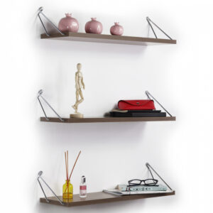 ΣΕΤ ΡΑΦΙΑ ΤΟΙΧΟΥ BHANN 3ΤΜΧ ΜΕΛΑΜΙΝΗ ΚΑΙ ΜΕΤΑΛΛΟ HM9173.03 ΚΑΡΥΔΙ ΧΡΩΜΙΟ 60x12