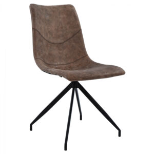 ΚΑΡΕΚΛΑ ΜΕΤΑΛΛΙΚΗ HM8039.03 CELESTE ΜΕ ΚΑΘΙΣΜΑ PU ΚΑΦΕ 45x60x86 εκ.