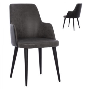 ΠΟΛΥΘΡΟΝΑ ELEANORA HM9264.11 ΜΕ ΥΦΑΣΜΑ ΓΚΡΙ NUBUK ΜΕ ΞΥΛΙΝΑ ΠΟΔΙΑ 50x63x91Υ εκ.