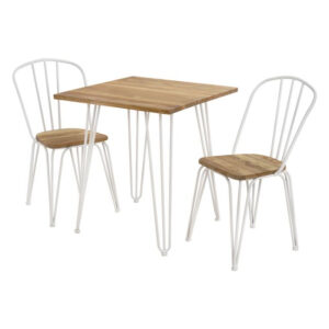 ΣΕΤ ΤΡΑΠΕΖΑΡΙΑΣ 3ΤΜΧ ΤΡΑΠΕΖΙ MILK WHITE & ΚΑΡΕΚΛΕΣ HM10129 70x70x76 cm