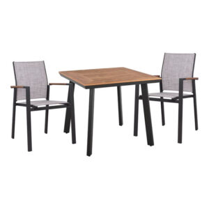 ΣΕΤ 3ΤΜΧ ΜΕ ΤΡΑΠΕΖΙ 80Χ80Χ73Υ & ΠΟΛΥΘΡΟΝΕΣ ΑΛΟΥΜΙΝΙΟΥ ΓΚΡΙ ΧΡΩΜΑ HM10540.20