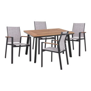 ΣΕΤ 5 ΤΜΧ ΜΕ ΤΡΑΠΕΖΙ POLYWOOD& ΠΟΛΥΘΡΟΝΕΣ MILLER ΓΚΡΙ HM10503.20