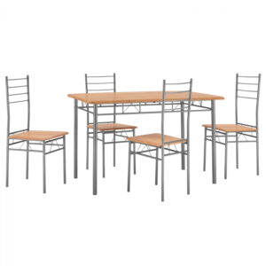 ΣΕΤ ΤΡΑΠΕΖΑΡΙΑΣ REMY HM8739.01 5ΤΜΧ ΣΕ ΧΡΩΜΑ ΟΞΙΑ ΜΕ ΑΣΗΜΙ ΠΟΔΙΑ 120x70x74 εκ.