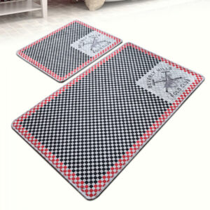 ΠΑΤΑΚΙΑ ΜΠΑΝΙΟΥ BEVERLY HILLS POLO CLUB HM12109 ΜΑΥΡΟ ΚΟΚΚΙΝΟ 100x60 587BHP2105