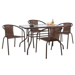 ΣΕΤ ΤΡΑΠΕΖΑΡΙΑΣ 5 TMX ΜΕ ΚΑΡΕΚΛΕΣ & ΤΡΑΠΕΖΙ ΚΑΦΕ HM11718