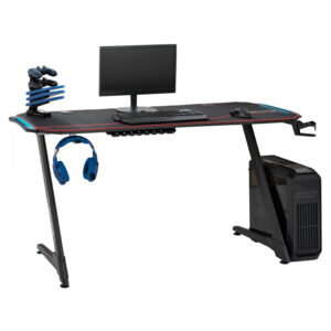 ΓΡΑΦΕΙΟ GAMING PRO HM11581 ΜΑΥΡΟ CARBON ΜΕ RGB LED ΕΠΕΚΤΑΣΗ 150x60x76Υ εκ.