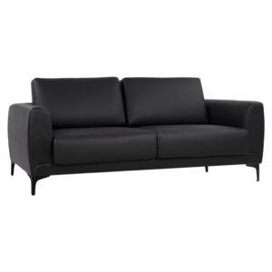 ΚΑΝΑΠΕΣ 3ΘΕΣΙΟΣ KENZIE HM3121.91 ΜΕ ΜΑΥΡΟ PU ΚΑΙ ΜΑΥΡΑ ΠΟΔΙΑ 190x81x81 εκ.