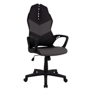 ΚΑΡΕΚΛΑ ΓΡΑΦΕΙΟΥ NAOMI HM1129 ΜΕ PU ΜΑΥΡΟ-ΓΚΡΙ 62x60x129 cm