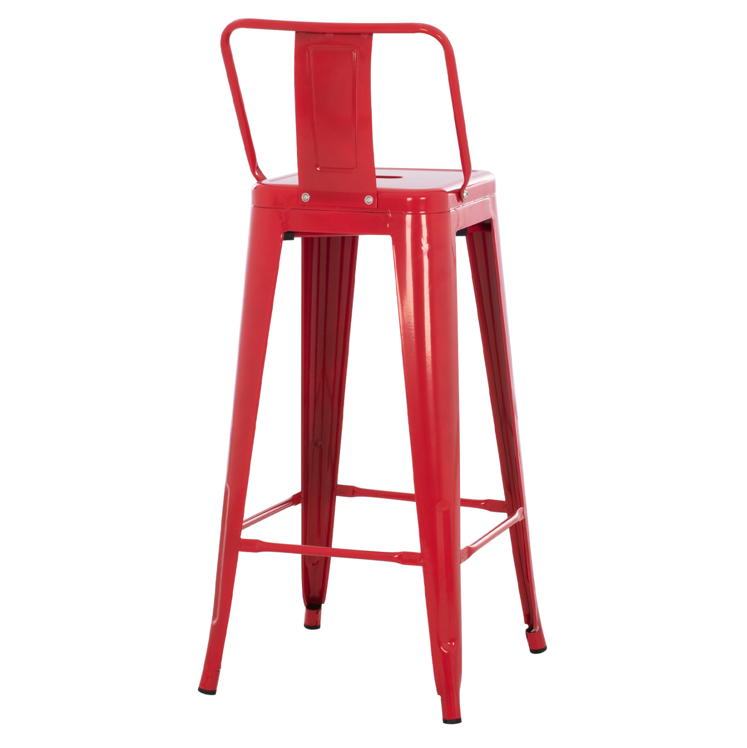 ΣΚΑΜΠΟ BAR ΜΕΤΑΛΛΙΚΟ MELITA ME ΠΛΑΤΗ ΚΟΚΚΙΝΟ HM8643.04 43Χ43Χ100εκ. - Image 5