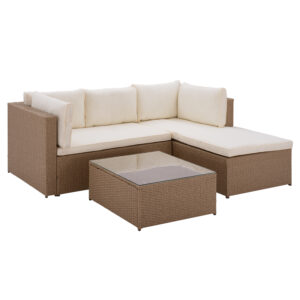 ΣΑΛΟΝΙ ΓΩΝΙΑ ΜΕΤΑΛΛΙΚΟ SHALINA 2ΤΜΧ ΜΕ WICKER ΣΕ ΚΑΠΟΥΤΣΙΝΟ ΑΠΟΧΡΩΣΗ HM5279.11 192x76-141x63-73 εκ.