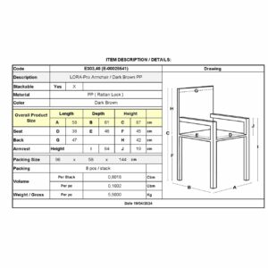 LORA-Pro Πολυθρόνα Στοιβαζόμενη