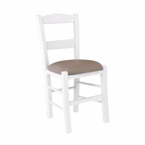 ΣΥΡΟΣ Καρέκλα Οξιά Βαφή Εμποτισμού Λάκα Άσπρο