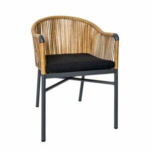 BRAGA Πολυθρόνα Βεράντας-Κήπου ALU Ανθρακί