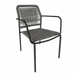 LUIGI Πολυθρόνα Βεράντας-Κήπου Μέταλλο Βαφή Ανθρακί