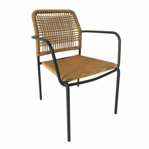 LUIGI Πολυθρόνα Βεράντας-Κήπου Μέταλλο Βαφή Ανθρακί