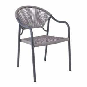 POLIS Πολυθρόνα Βεράντας-Κήπου Μέταλλο Βαφή Ανθρακί