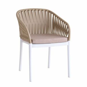 EMERY Πολυθρόνα Βεράντας-Κήπου PP-UV Sand Beige-Άσπρο