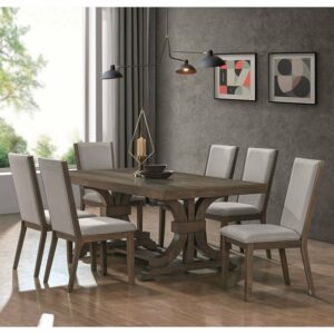 KING Set Τραπεζαρία Ξύλινη Σαλονιού: Τραπέζι+6 Καρέκλες