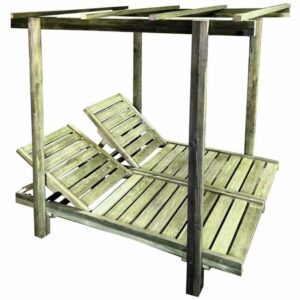 LUGANO DOUBLE Set Ξαπλώστρες Εμποτισμού Φυσικό Pine