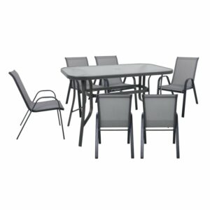 RIO Set Τραπεζαρία Κήπου Μέταλλο Ανθρακί