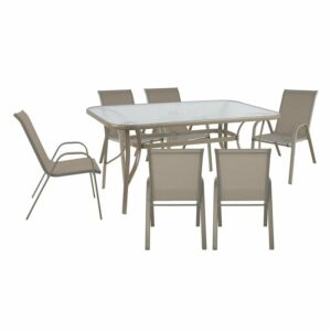 RIO Set Τραπεζαρία Κήπου Μέταλλο Βαφή Μπεζ